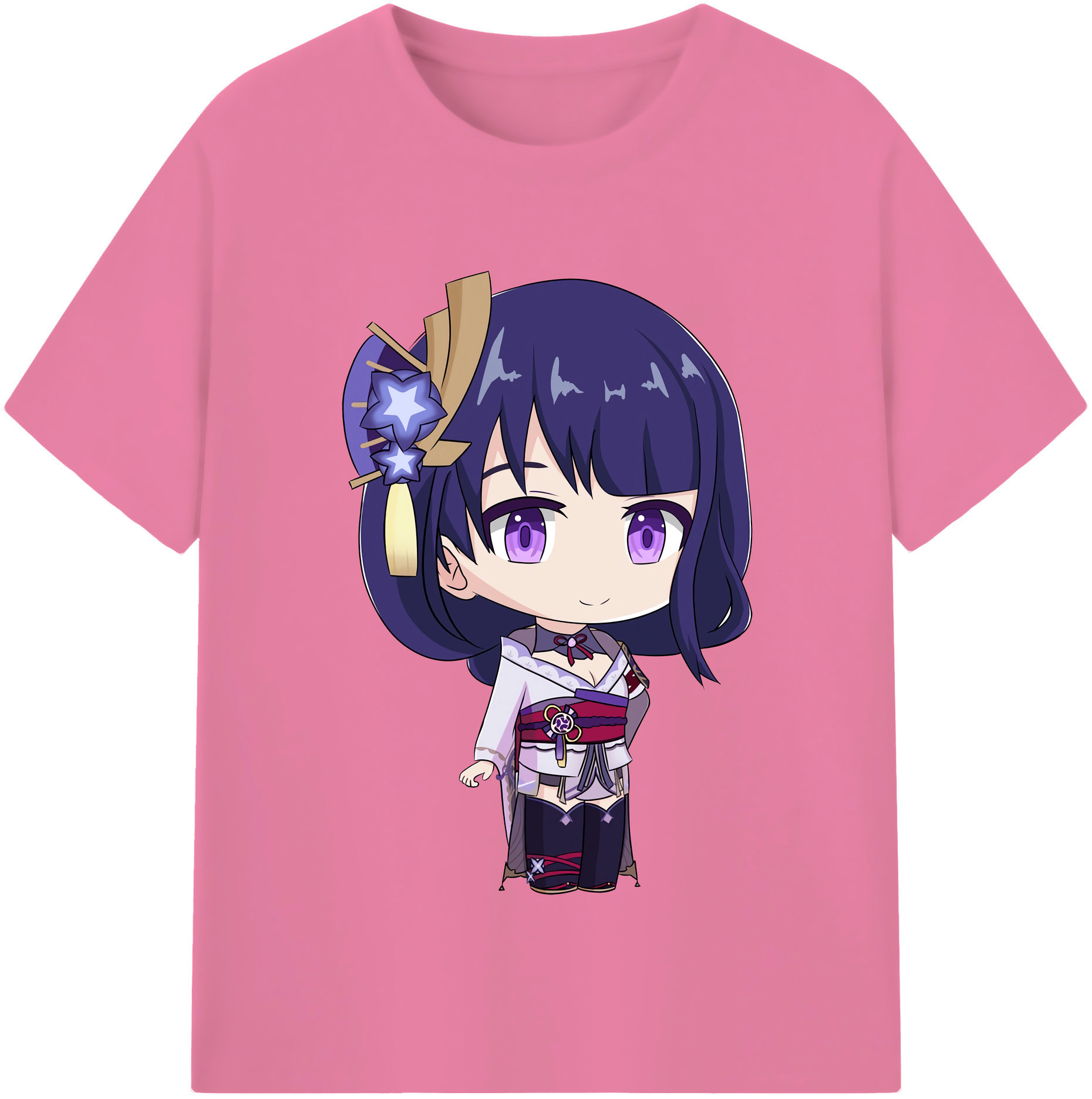 げんし神 雷電将軍 らいでんしょうぐん genshin Raiden Shogun 綿100％半袖Tシャツ（フロントプリント）
